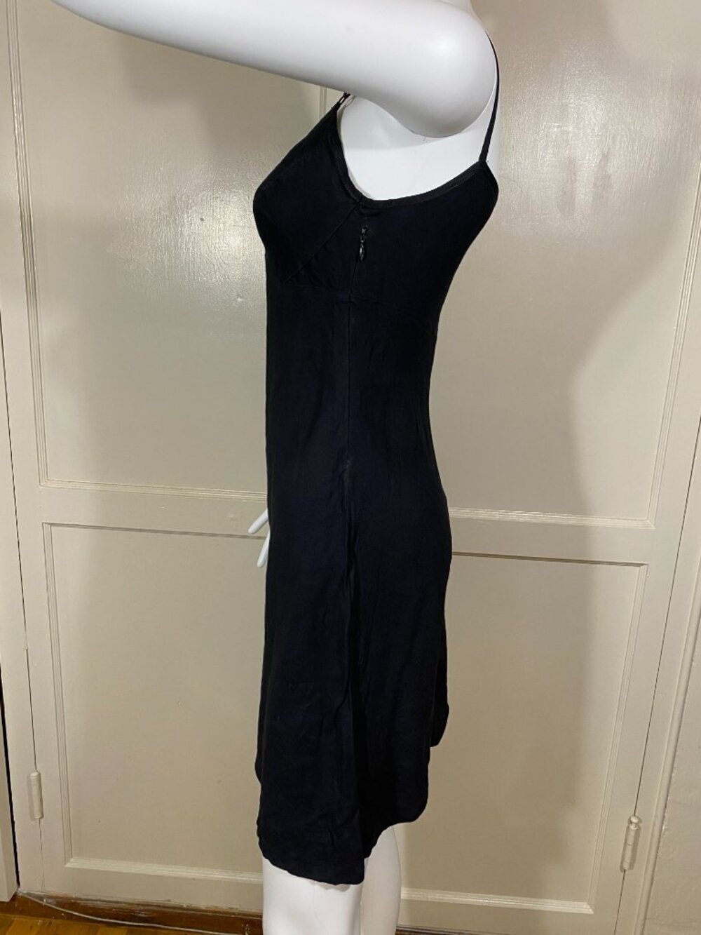 FENDI Jeans VINTAGE 90s Black Cotton Mini Slip Dress, Size IT 44, Fits US Small - Picture 4 of 9